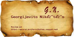 Georgijevits Nikétás névjegykártya
